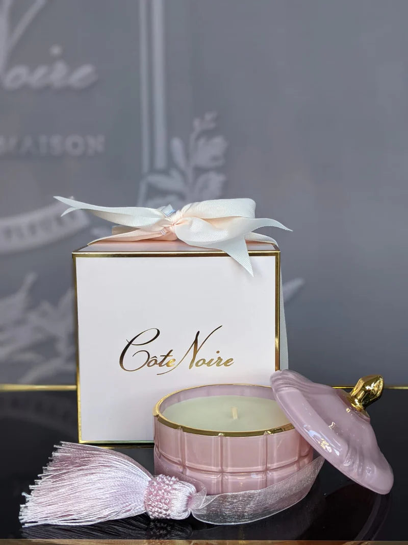 Art Deco Candle - Pink & Gold - Pink Champagne 200g