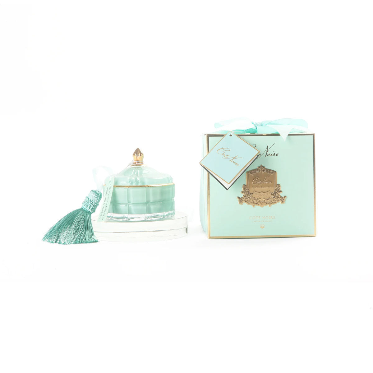 Art Deco Candle - Tiffany Blue & Gold - Persian Lime 200g
