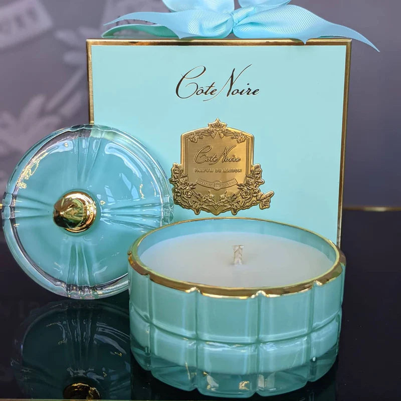 Art Deco Candle - Tiffany Blue & Gold - Persian Lime 200g