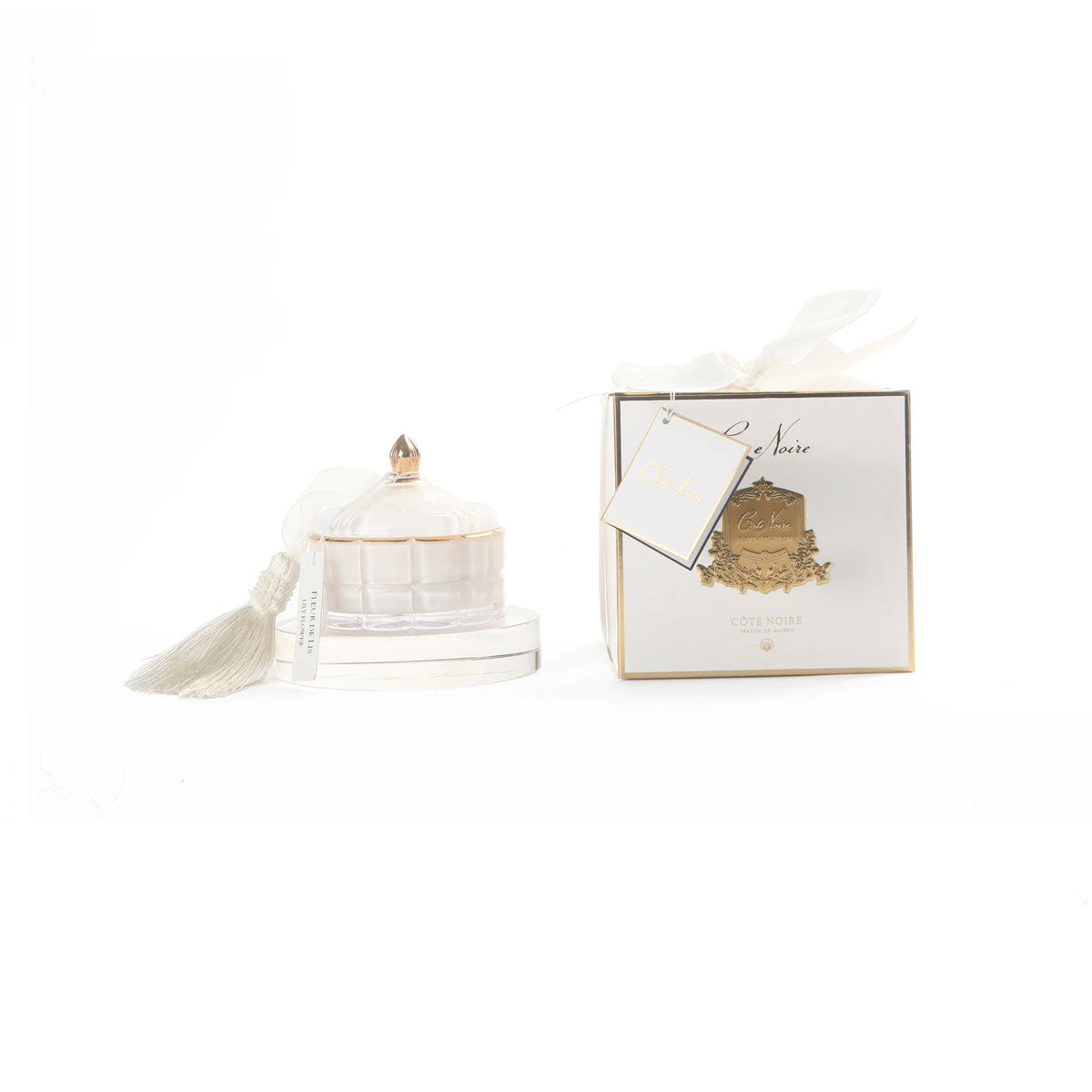 Art Deco Candle - White & Gold- Jasmine Flower Tea 200g