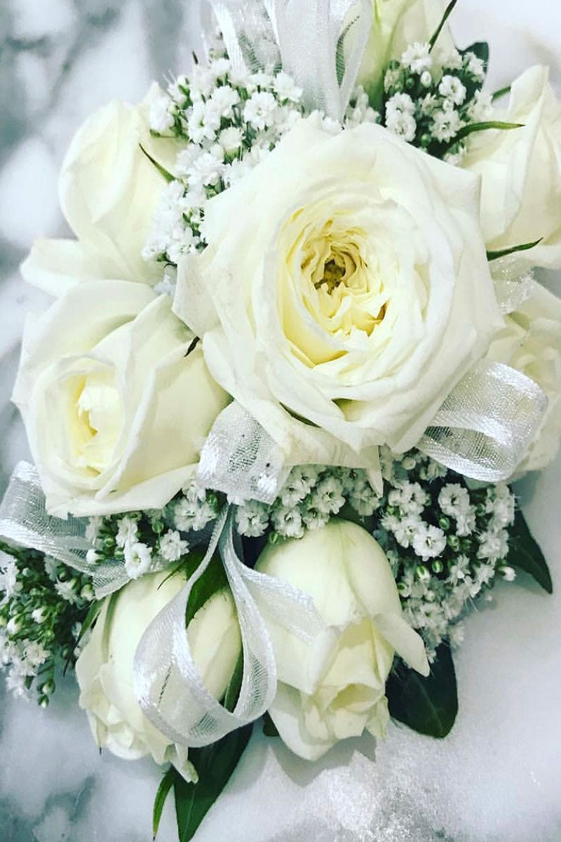 White Spray Rose Corsage